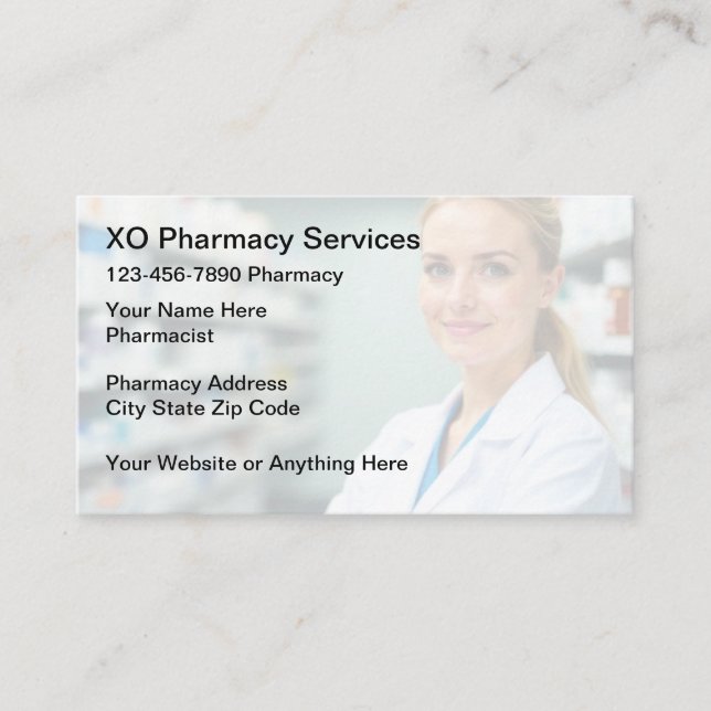 Conception de cartes de visite de pharmacie pharma (Devant)