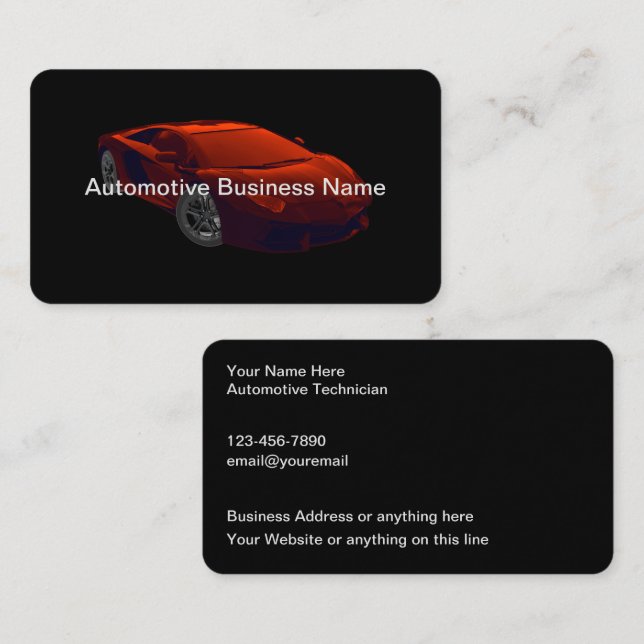 Conception de Cartes de Visite pour Services Autom (Devant / Derrière)