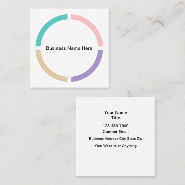 Conception de Cartes de Visite Tendance Couleur Pa (Devant / Derrière)