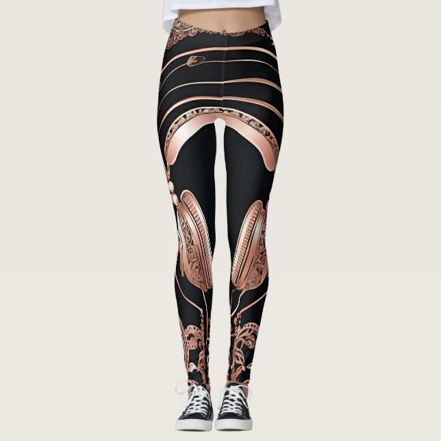 Conception de casque de leggings noirs Brillez art (Devant)