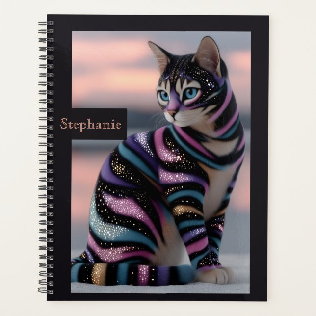 Conception de chat mignon et nom personnalisé (Devant)
