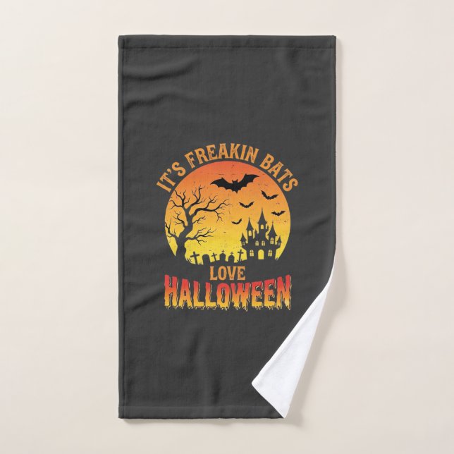 Conception de château hanté Halloween, les chauves (Serviette à main)