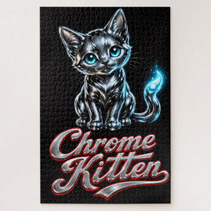 Conception de chaton chromé, puzzle