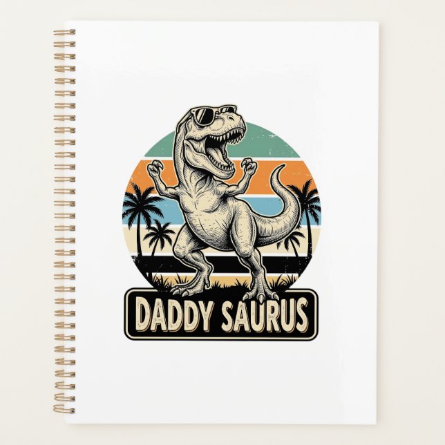 Conception de chemise de dinosaure rétro Daddy Sau (Devant)