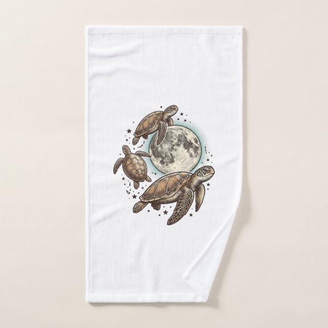 Conception de chemise de gravure de tortue de mer  (Serviette à main)