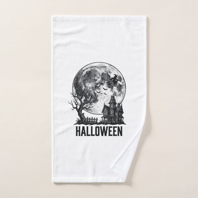 Conception de chemise de lune de maison hantée Hal (Serviette à main)