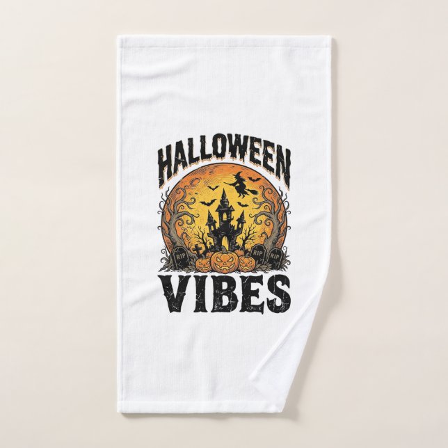 Conception de chemise de lune hantée vintage Vibes (Serviette à main)