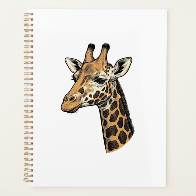 Conception de chemise de portrait de girafe gravur (Devant)