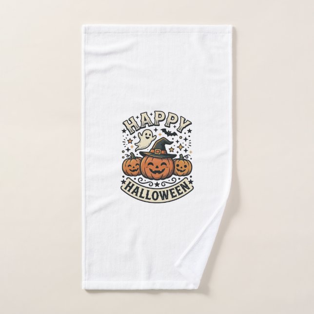 Conception de chemise fantôme citrouille Halloween (Serviette à main)