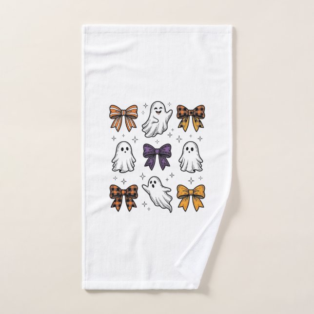 Conception de chemise fantômes et noeuds Halloween (Serviette à main)
