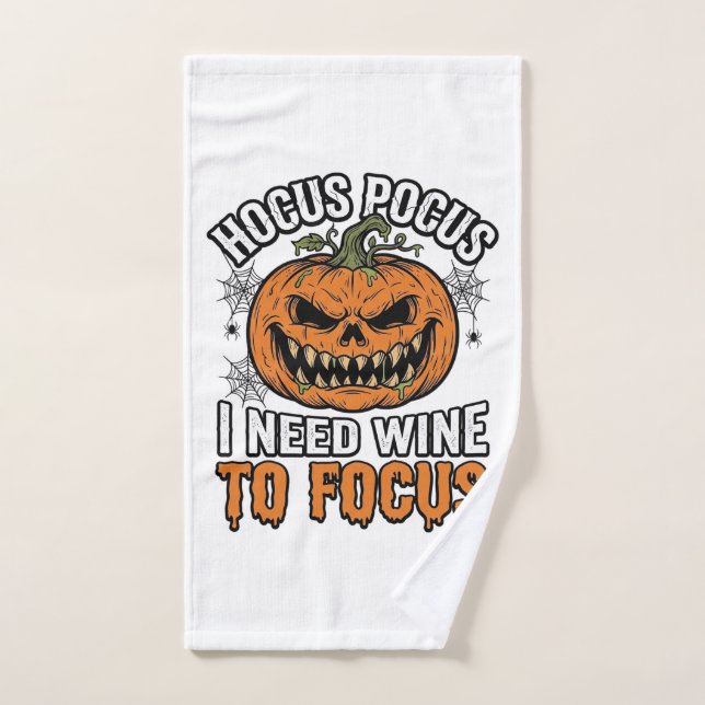 Conception de chemise Halloween Citrouille de vin  (Serviette à main)
