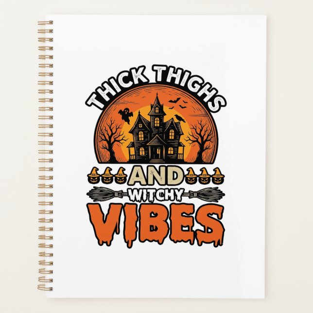 Conception de chemise Halloween Thick Thighs Witch (Devant)