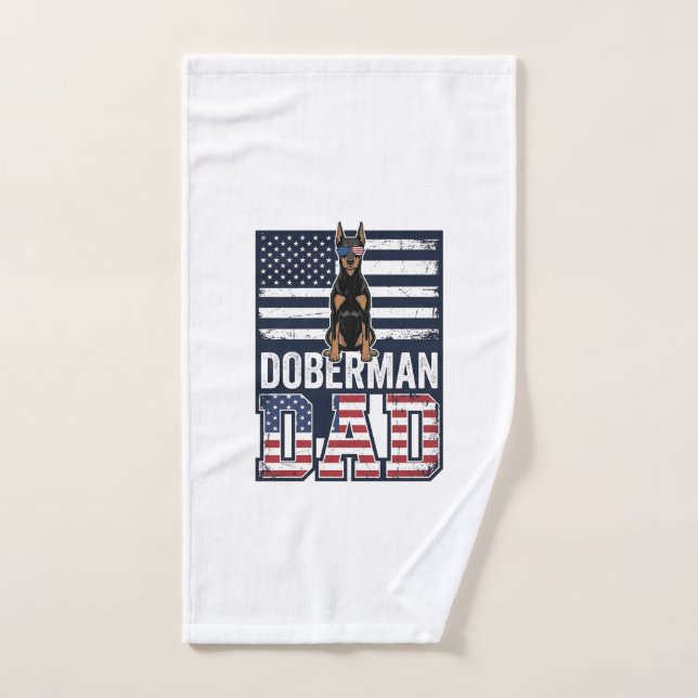 Conception de chemise pour chien patriotique Dober (Serviette à main)