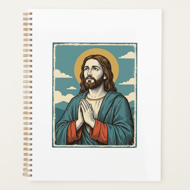 Conception de chemise religieuse Sauveur priant vi (Devant)