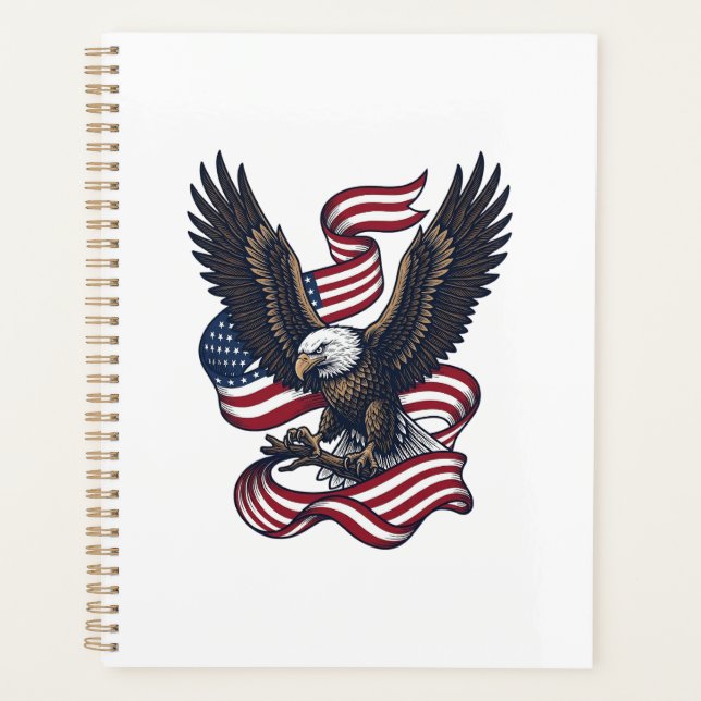 Conception de chemise vectorielle aigle patriotiqu (Devant)