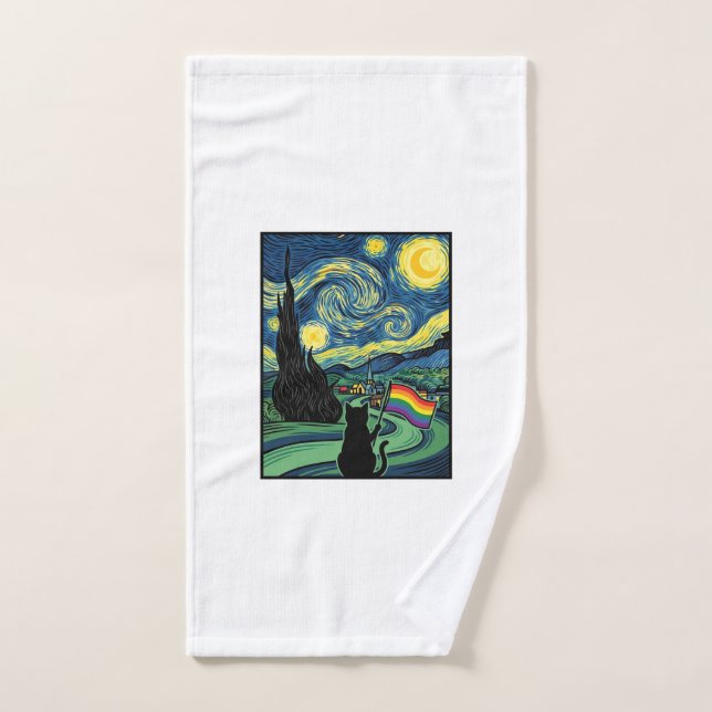 Conception de chemise vectorielle de paysage noctu (Serviette à main)