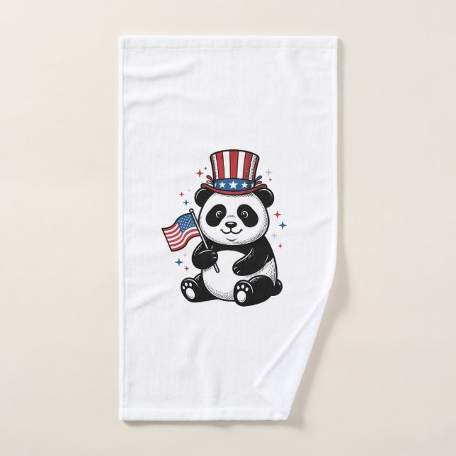 Conception de chemise vintage patriotique Panda Fl (Serviette à main)