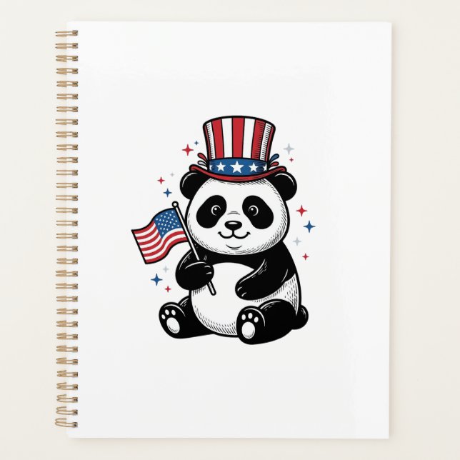 Conception de chemise vintage patriotique Panda Fl (Devant)