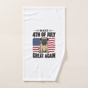 Conception de chemise vintage patriotique Pug du 4