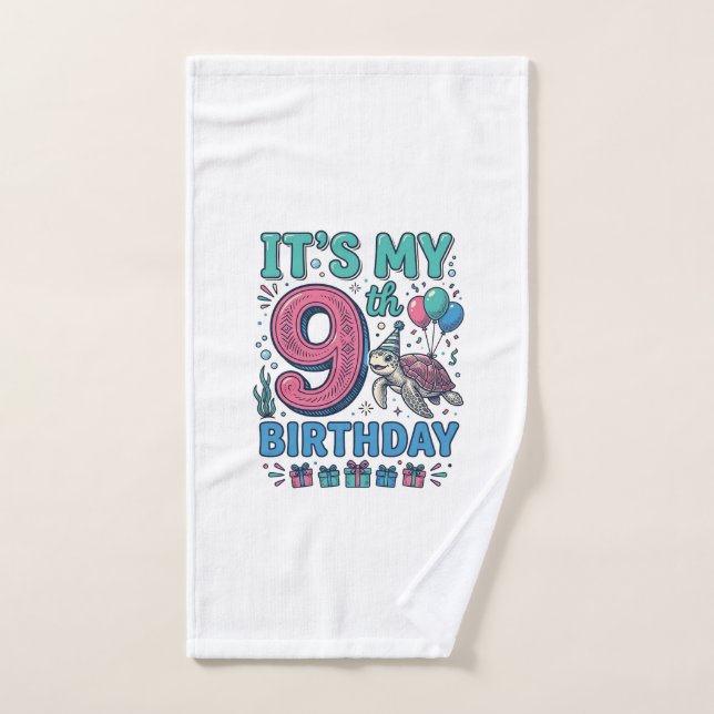 Conception de chemise vintage pour enfants tortue  (Serviette à main)