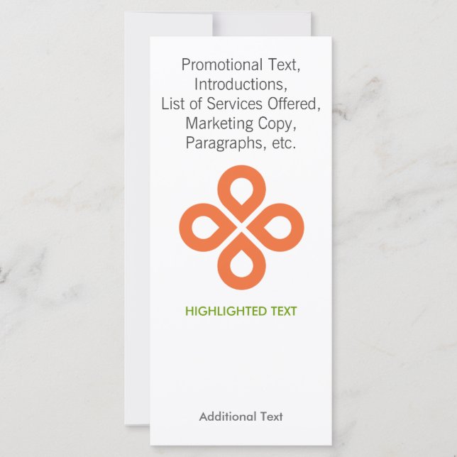 CONCEPTION DE CLOVER en ORANGE - CARTE RACK (Devant)