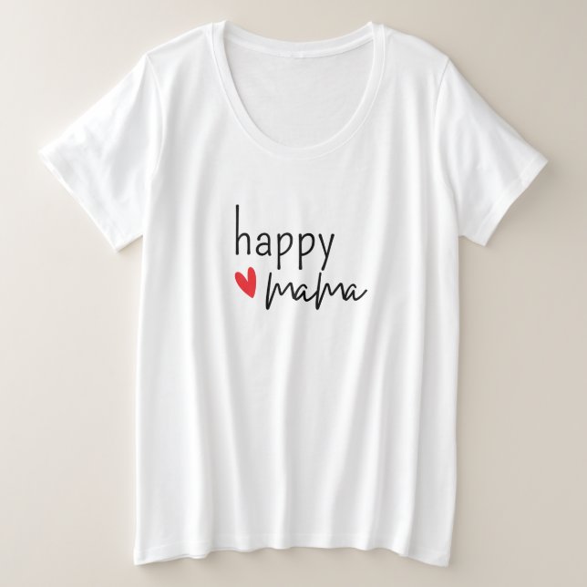 Conception de cœur minimaliste Happy Mama (Design devant)
