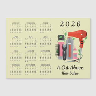 Conception de coiffeur Calendrier 2026 Carte magné