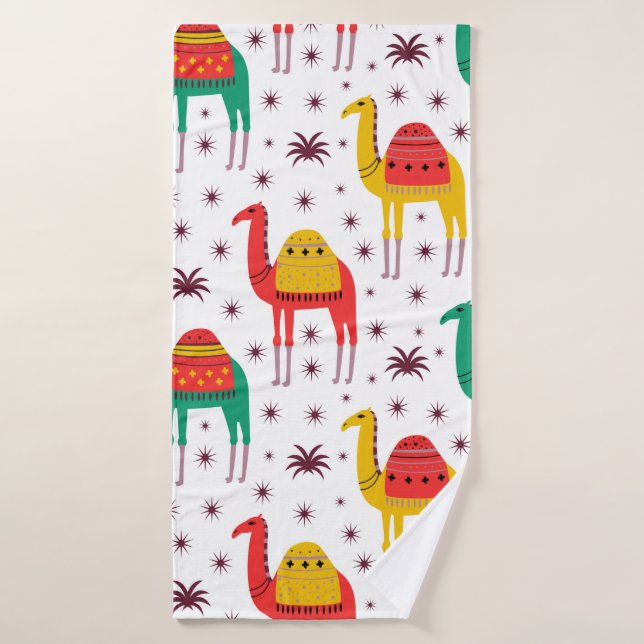 Conception de couleur à plat motif Camel (Serviette de bain)