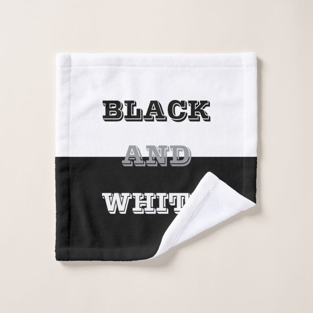 Conception de couleurs unies et de texte gris noir (Gant de toilette)