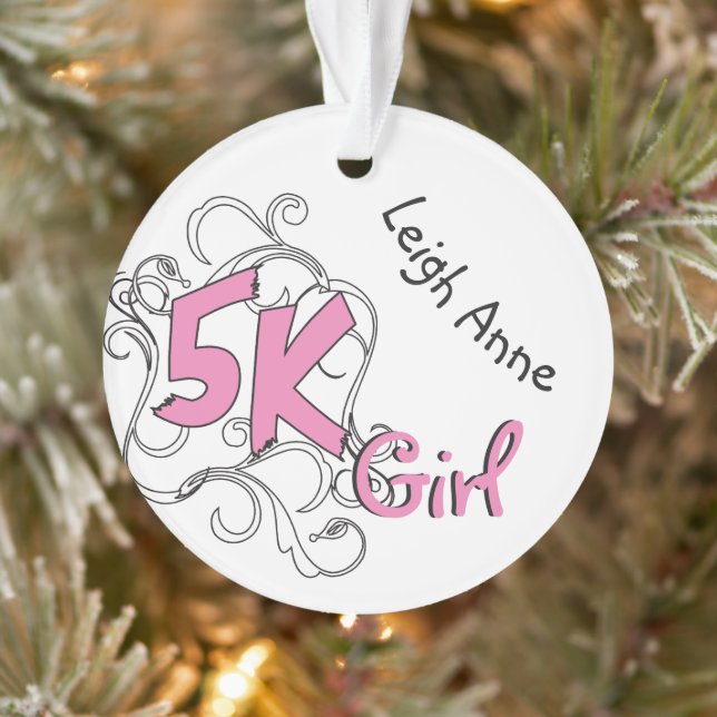 Conception de coureuse de 5k fille rose personnali (Arbre)
