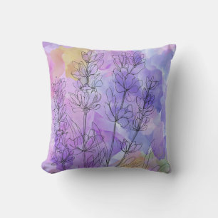 Conception de Coussin de Jetée à Aquarelle Florale