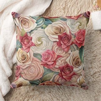 Conception de coussin de style roses de vitage d'é