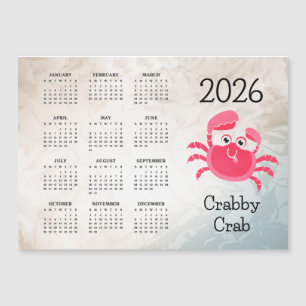Conception de crabe grincheux Calendrier 2026