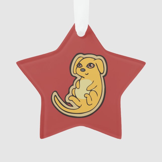Conception De Dessin De Chien Jaune Et Rouge (devant)