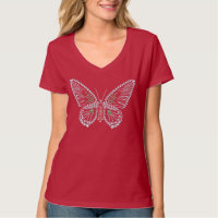 Conception de diamants de T-shirt de papillon de