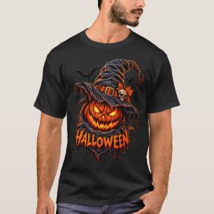 Conception de dos de T-Shirt Halloween Tric Sais