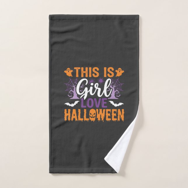 Conception de fantôme Halloween Girl Love_1 (Serviette à main)