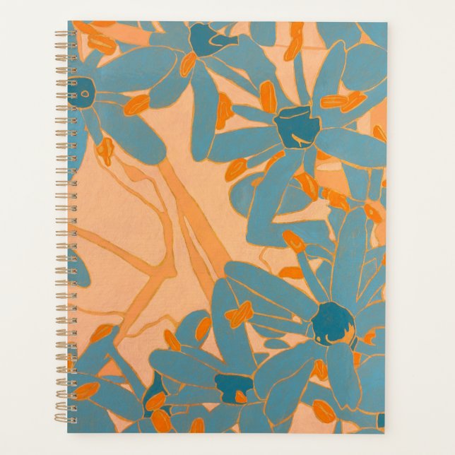 Conception de feuille contemporaine en pêche (Devant)