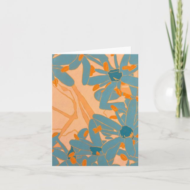 Conception de feuille contemporaine en pêche (Devant)
