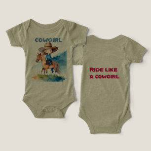 Conception de fille de cowgirl mignonne à cheval e