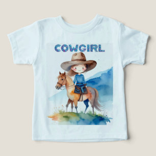 Conception de fille de cowgirl mignonne chevauchan