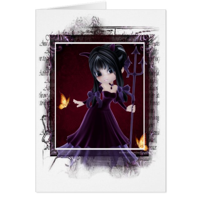 Conception de fille de petit cookie diable 6 Carte (Devant)