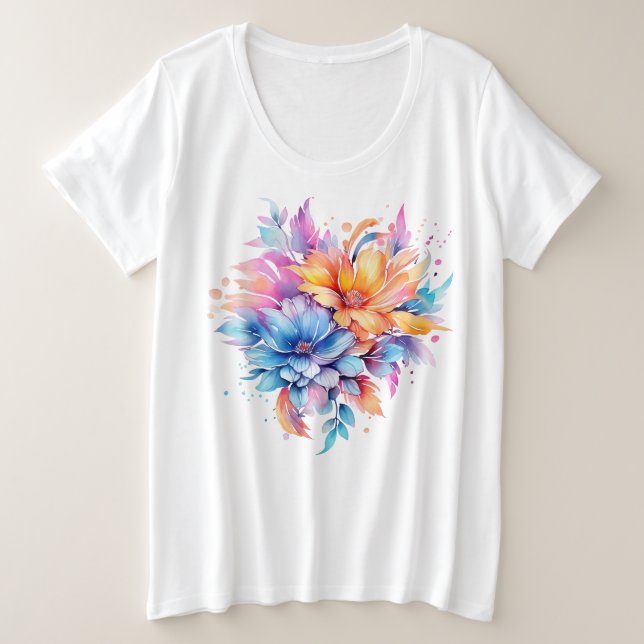 Conception de fleurs florales à l'aquarelle-24683 (Design devant)