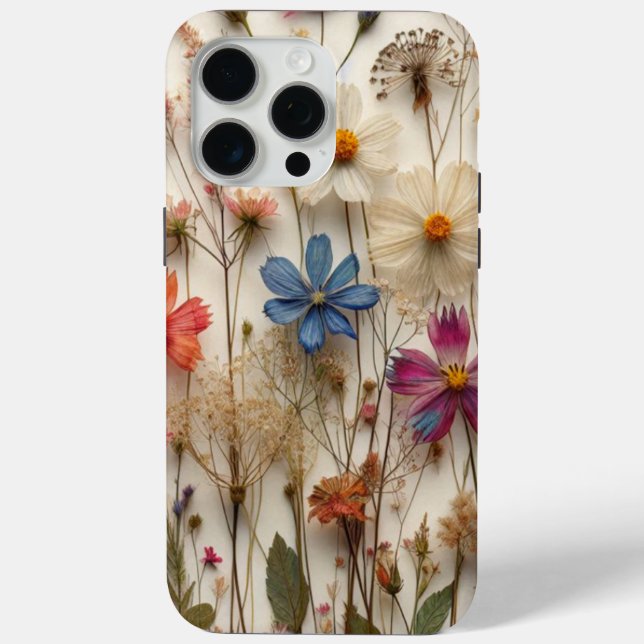 Conception de fleurs pressées Étui de téléphone fl (Verso)