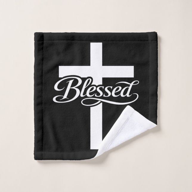Conception de foi chrétienne de croix bénie minima (Gant de toilette)