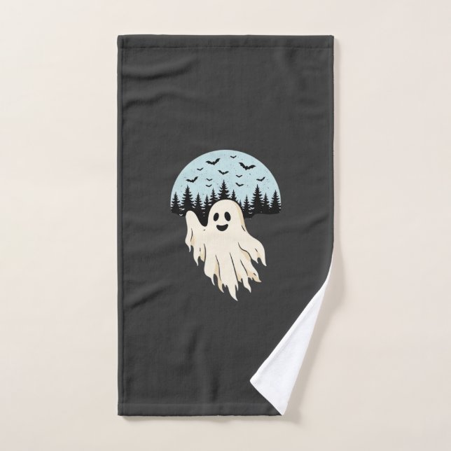 Conception de forêt de lune de fantôme d'Halloween (Serviette à main)