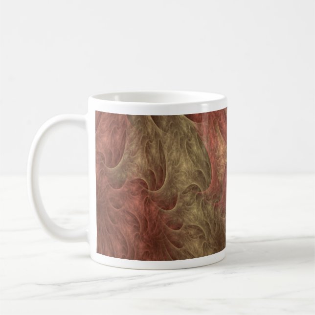 Conception de fractale (Corail-Beige) sur la tasse (Gauche)