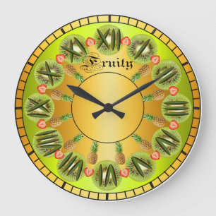 Conception de fruits inspirante Horloge métallique