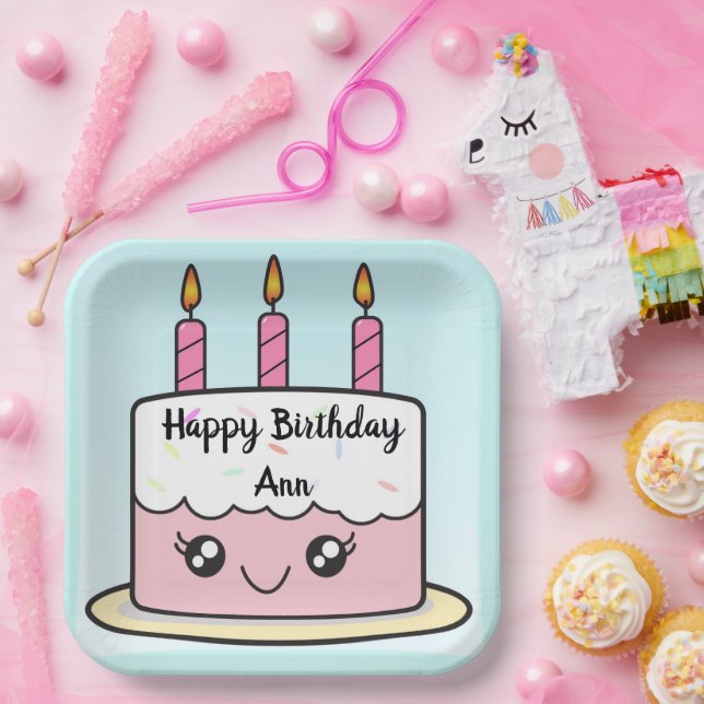 Conception de gâteau d'anniversaire assiette en pa (Fête)