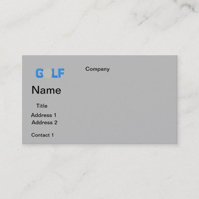 CONCEPTION DE GOLF carte de visite (Devant)
